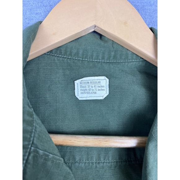 Vintage 1969 US Army Jungle Jacket Medium Regular OG 107 Ripstop Combat Coat - Picture 6 of 8